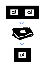 two regions of the same shape folded into one