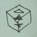 a cube with 4 fundamental alchemical elements